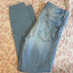 Mother high waisted looker ankle fray